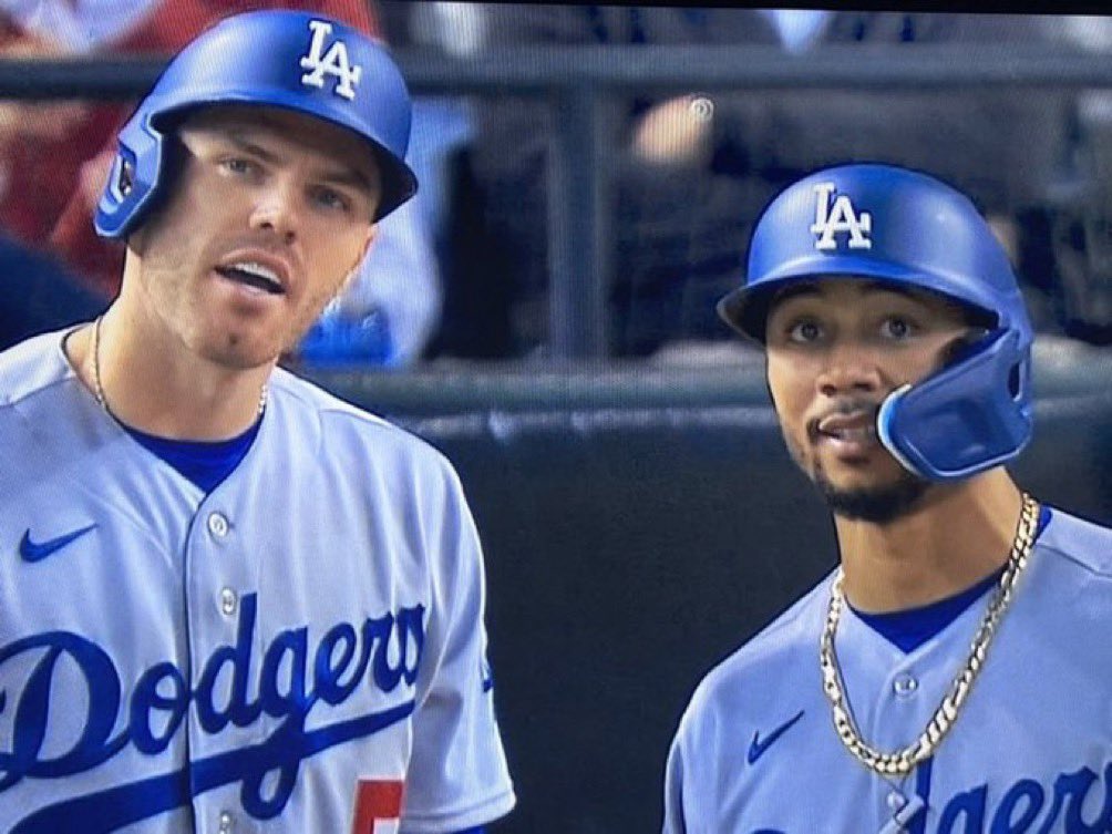 FREDDIE FREEMAN MOOKIE BETTS MVP DUO Mookie Freddie Freeman of Los Sit