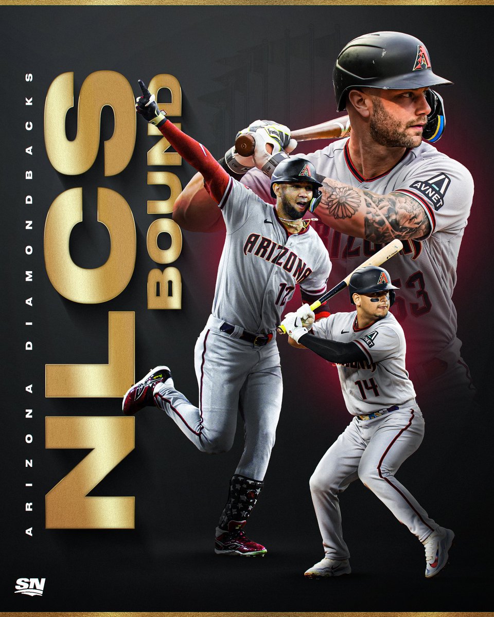 Sportsnet's tweet photo. The Arizona Diamondbacks sweep their way to the NLCS. 🧹 https://t.co/Cj0SiuPkuq