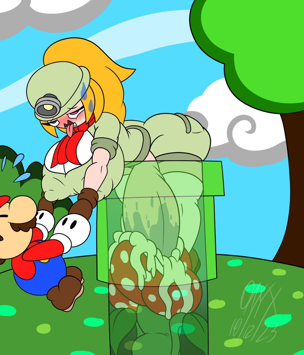 OT_Dark_Side's tweet photo. Welp we cannot progress until Goombella gets unstuck from the pipe.

. . .

UH-OH!!! Something's happening! Someone help her!!! https://t.co/iOzIgAfcmf