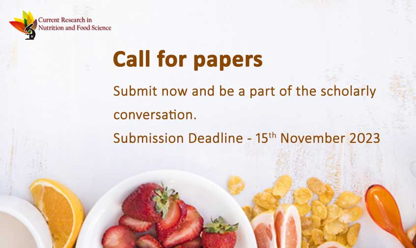 crnfsjournal's tweet image. Share your valuable research on #Food, #Nutrition and #FoodProcessingTechnology in Current Research in Nutrition and Food Science Journal for the coming issue.
Last date for submission -  15th November 2023
Submit your work at foodandnutritionjournal.org/submission/onl…