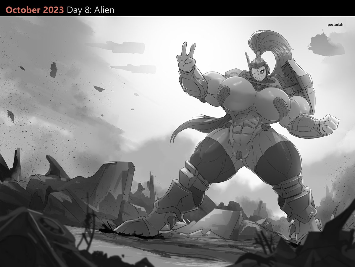 pectoriah's tweet photo. This is your entire planet's defenses? Pathetic!
Hsia, the OP T'au and OC of my friend @Renasanse! Spooky Futa Alts are available at the p-place! https://t.co/b7FqJyNnG6