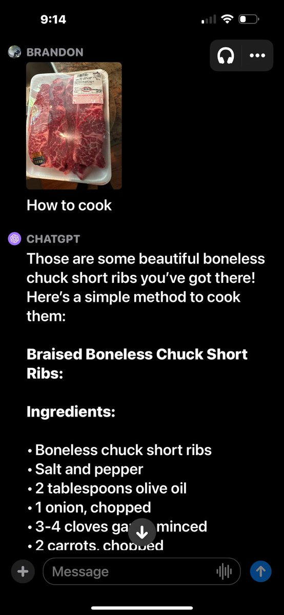 DoctorXme's tweet image. Used ChatGPT for meal prep today! 🍴 From snapping a pic with ChatGPT Plus to picking the perfect recipe and following the cooking steps, it turned out delicious. The perfect blend of AI and everyday life. Ready for the next culinary adventure! 🍛🤖 #AIChef #ChatGPTKitchen