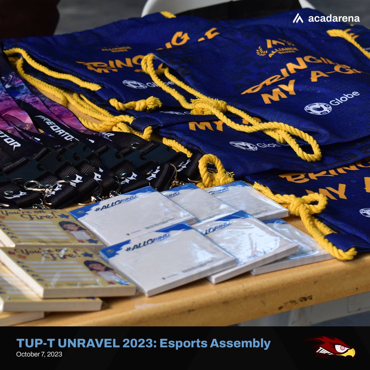 acadarena's tweet photo. 🦅 Last October 7, 2023, @grayhawks_tupt held their UNRAVEL 2023: Esports Assembly powered by AcadArena, as they showcased the world of gaming in the historic gathering of the official officers and players in TUP-Taguig. 

#NotJustPlay 🎮 https://t.co/6QP7TKzShA