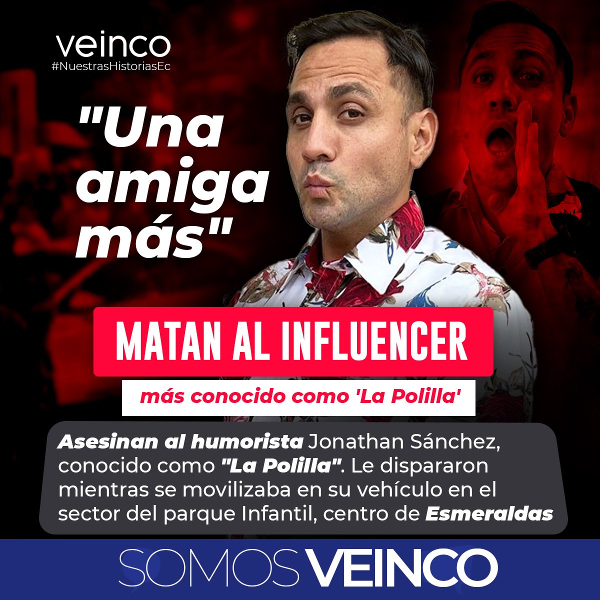VeincoEC's tweet photo. Jonathan Sánchez, comediante conocido como ‘#LaPolilla’, fue asesinado cerca de un parque infantil en Esmeraldas este 11 de octubre de 2023. Se conoce que recibió 7 d!sparos.

#lapolillasanchez #lapolillaoficial #Ecuador #influencer #Esmeraldas https://t.co/2XSgQnqopX