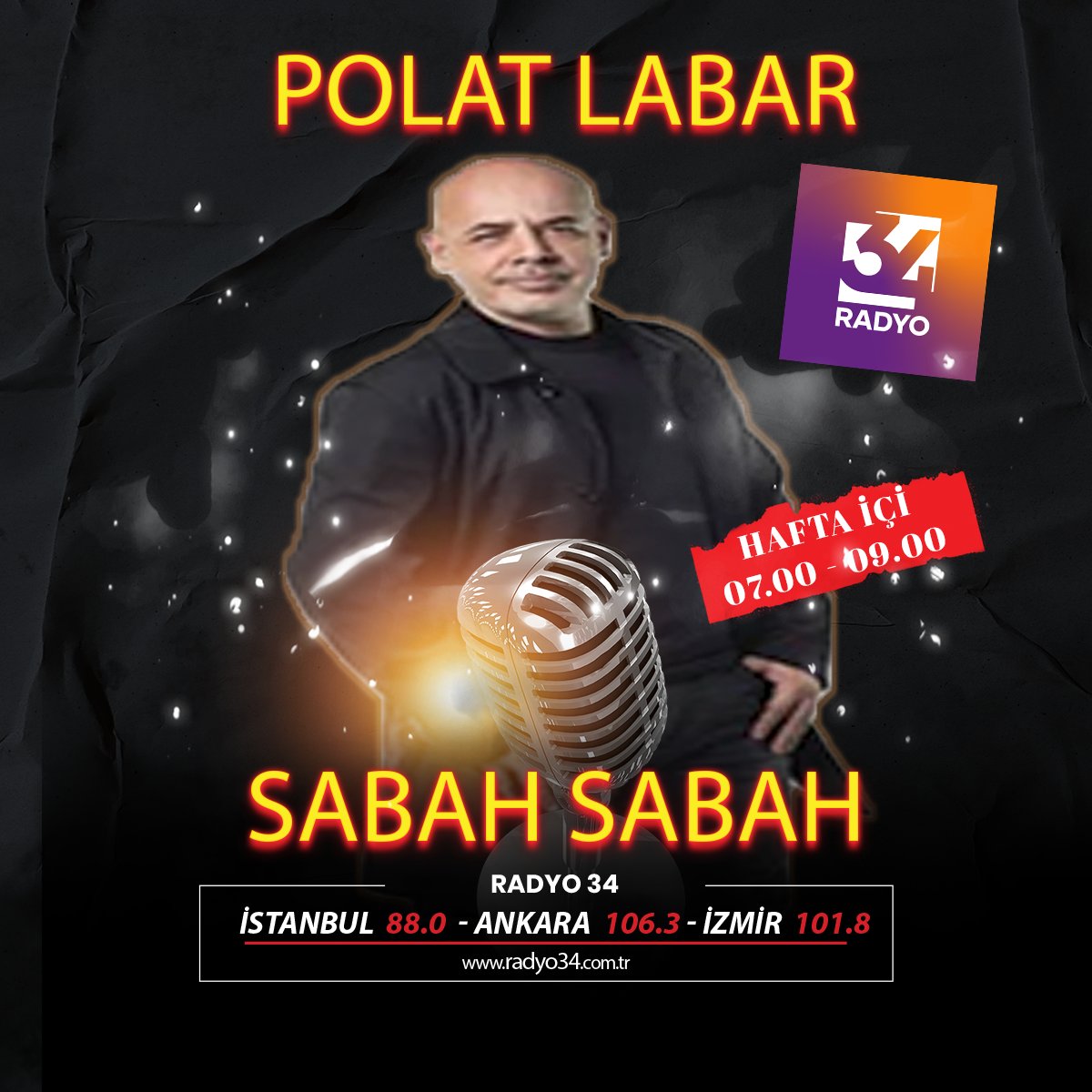 Polat Labar ile Sabah Sabah hafta içi her sabah 07.00 - 09.00 saatleri arasında Radyo 34’te..İşe, okula giderken Polat Labar Sabah Sabah👍

#radyo34 #sabahsabah #polatlabar