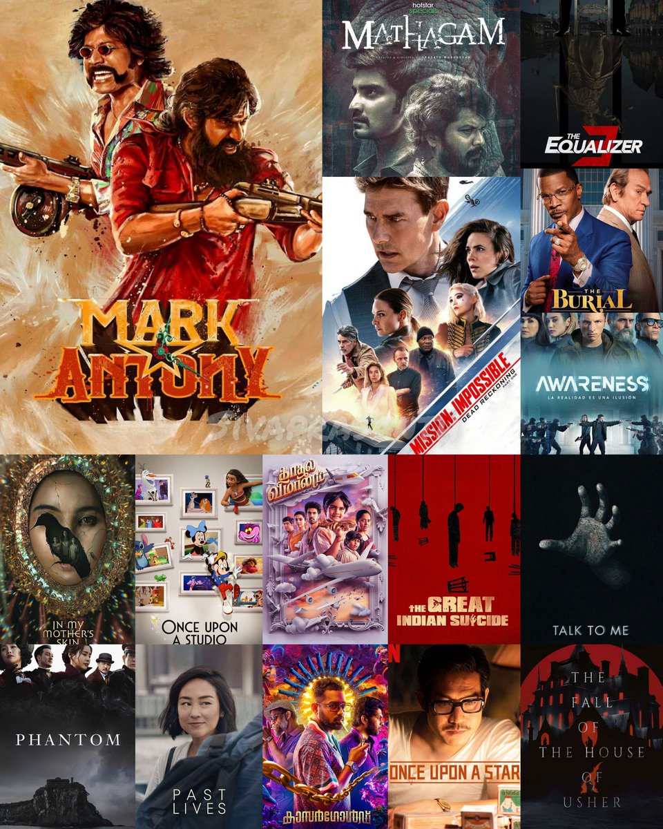 This week Releases in OTT 🍿

(1/3)

Prime
#MarkAntony
#MissionImpossible7
#TheEqualizer3
#TheBurial
#HalfLoveHalfArranged
#EverybodyLovesDiamonds
#Awareness
#InMyMothersSkin

Hotstar
#MathagamPart2/#Mathagam 
#4EVER
#Goosebumps
#SultanOfDelhi
#OnceUponaStudio

Zee5
#PremaVimanam