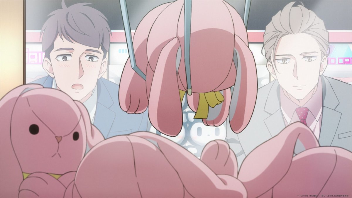 do_tennen_anime's tweet photo. 🍑￣￣￣￣￣￣￣￣￣￣￣
２話目 「おんぶするか？」
あらすじ＆先行カット公開
＿＿＿＿＿＿＿＿＿＿＿＿🍑

遊園地へ取材に行く桃瀬と白崎。
帰りの電車内で、桃瀬が白崎に話した
「転職を決めた日」のこととは……?!

https://t.co/MjnKlGK6mN

10月14日（土）23:30～🤍

#新しい上司はど天然 https://t.co/phe4LBiUU4