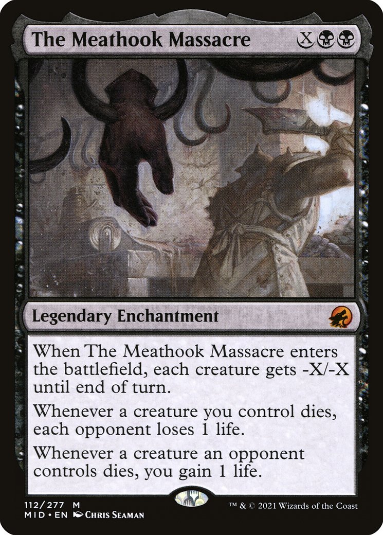 Hexamyn's tweet photo. Meathook Massacre has been banned in Standard for a whole year today and I don't miss it at all

#mtg #mtgarena #mtga #woe #mtgwoe #wildsofeldraine #MagicTheGathering https://t.co/uGAMpFk7eV