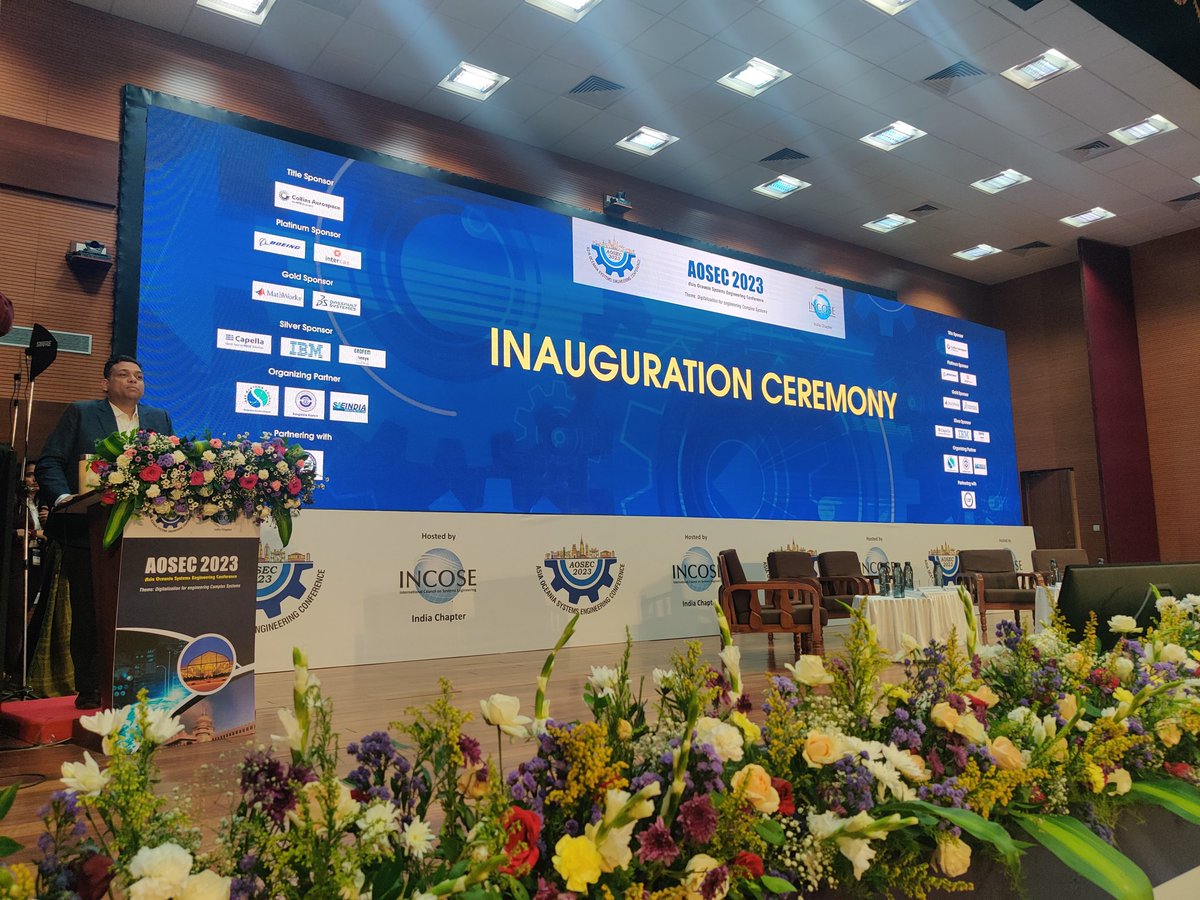 INCOSE India Chapter <a href="/muditmittalin/">Mudit Mittal</a> addressing  the "Inauguration ceremony" of Asia Oceania Systems Engineering Conference AOSEC - 2023"