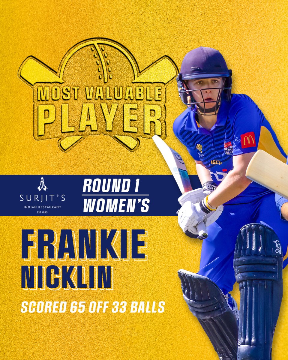 SUCC1864's tweet photo. Round 3 MVP's
Frankie Nicklin & Jack Hill
Frankie struck 65 off 33 balls in the opening round of the Women's 1st Grade while Jack Hill's fine 68* helped SUCC over the line away to Northern District in the Albert Cup๐คฉ
Congratulations to both players๐
#upthestudents https://t.co/1gpwZ5obfF