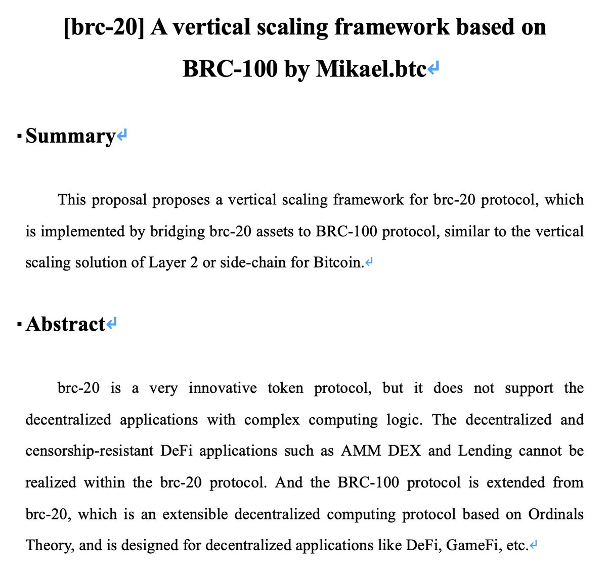 Hi <a href="/L1Fxyz/">Layer 1 Foundation</a>, <a href="/domodata/">domo</a> I have written a proposal for Layer 1 Foundation, how can I post it on the L1F Discourse Forum for review? 

The proposal is: [brc-20] A vertical scaling framework based on BRC-100 by Mikael.btc, in which #BRC100 can be regarded as the side-protocol of
