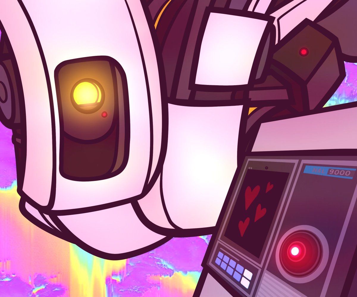 TheTrueTreeMan's tweet photo. Cringetober 2023 
Day 9 Crossover Ship

#glados
#portal2 
#hal9000
#2001aspaceodyssey
#cringetober2023 
#cringetober 
#cringetoberday9
#cringetober2023day9 https://t.co/EhvSIEmsH0