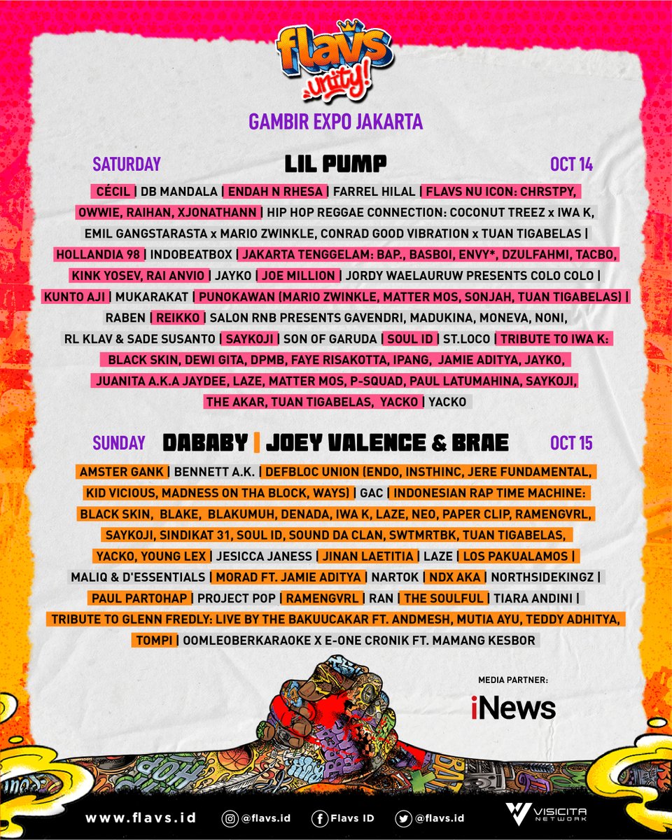 officialinews_'s tweet photo. #FLAVS Unity segera hadir! Catat tempat & tanggalnya; 14-15 Oktober 2023 di Gambir Expo Kemayoran! Yuk, kita seru-seruan bareng para musisi hip-hop, soul dan r&b nasional & mancanegara! Dapatkan tiketnya di https://t.co/c9ch7eWEBf & sampai jumpa di #FLAVSUnity! https://t.co/SpWXUWRdZD