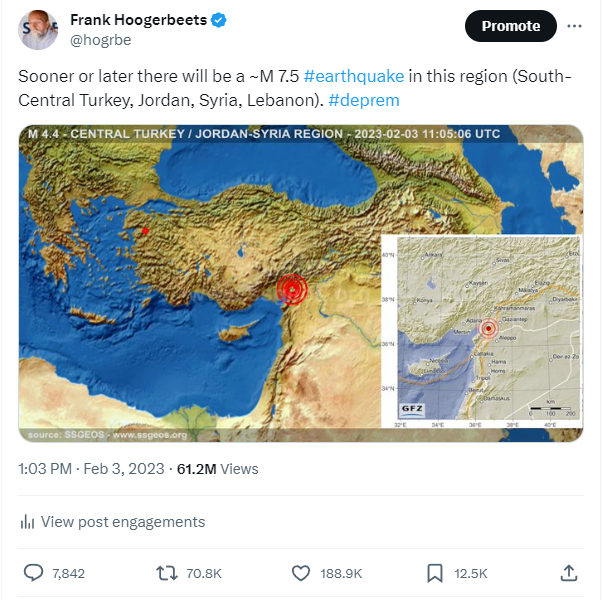 hogrbe's tweet photo. The #SSGEOS has accurately anticipated the three deadliest #earthquakes (1000+) of 2023 so far, based on planetary and lunar geometry, and atmospheric fluctuations. To our knowledge, no one has ever done that before. Our reward? A flood of @CommunityNotes. 🤡 Happy science! https://t.co/lSYiCdzLle