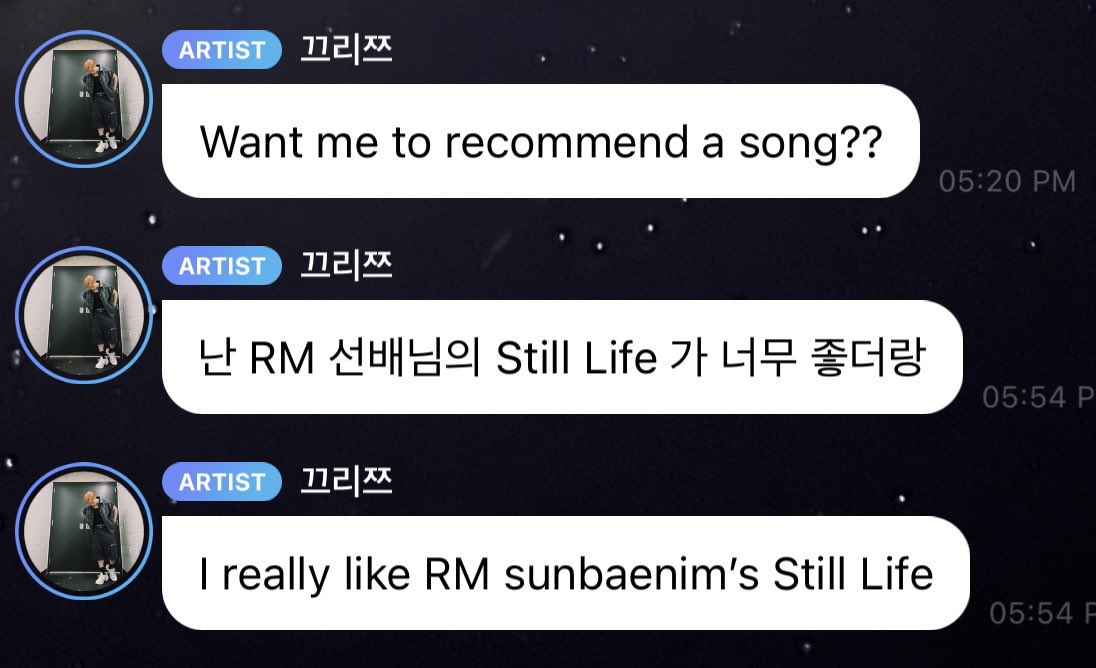 charestriart's tweet image. And bang chan still fanboying RM 🥰🥰🥰💜💜 #ARMYiscool about it hahahhaha