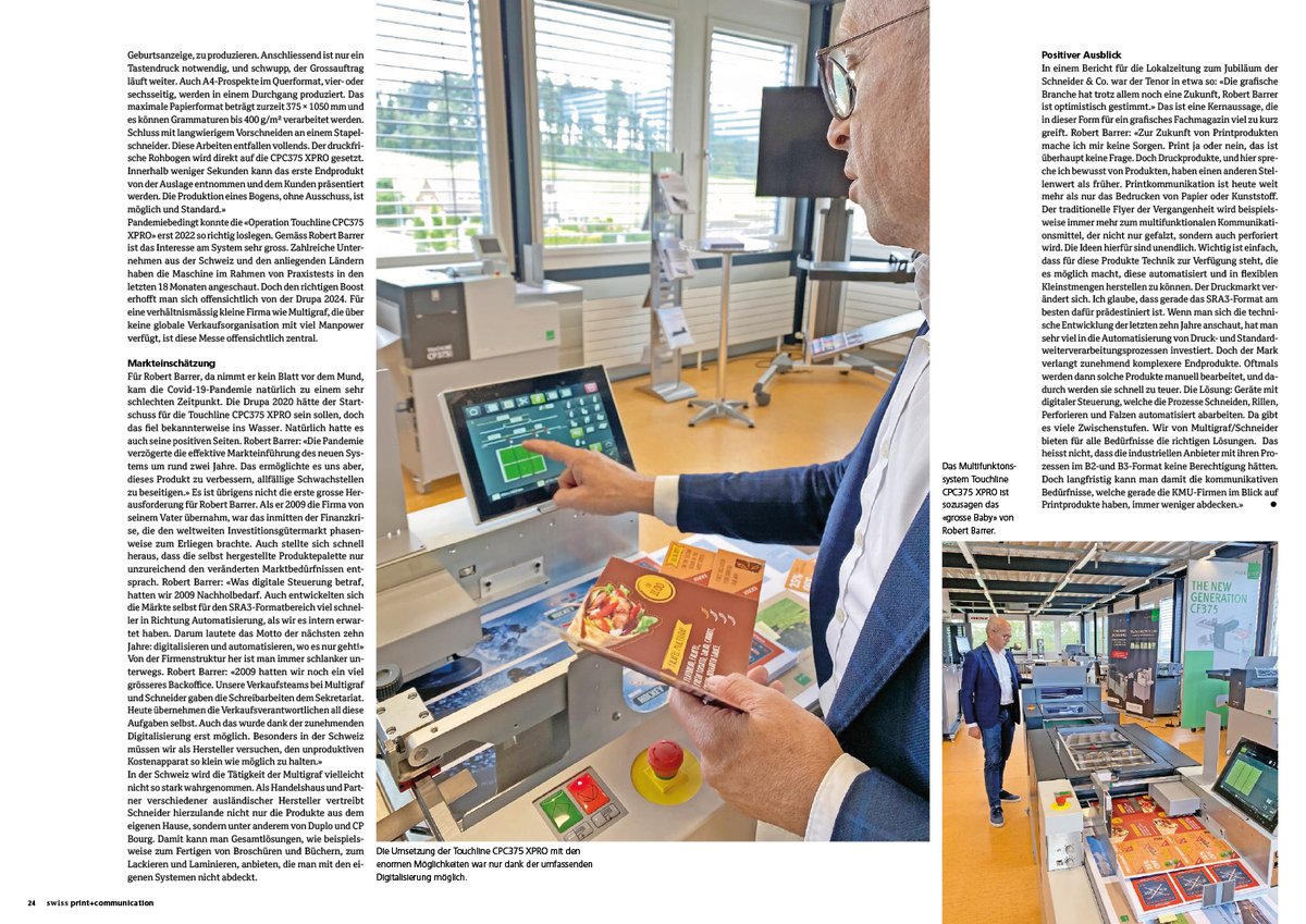 Schneider &amp; Co. AG: Innovationen für das Druckprodukt

Quelle/Text: swiss print+communication, Paul Fischer, Ausgabe Nr. 8/2023

#100jahre #printfinishing #schneidermuri #jubiläum