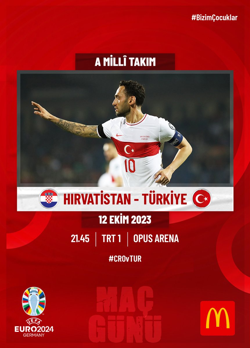 A Millî Takımımız, 2024 Avrupa Şampiyonası Elemeleri altıncı maçında Hırvatistan karşısında. Başarılar #BizimÇocuklar 🇹🇷 #EURO2024 #CROvTUR