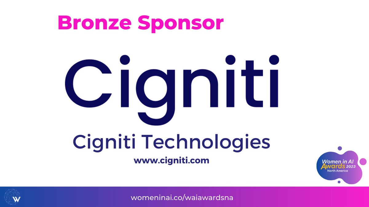 📢Presenting @cigniti world’s leading AI &amp; IP-led Digital Assurance and Engineering services company, as the 𝐁𝐫𝐨𝐧𝐳𝐞 𝐒𝐩𝐨𝐧𝐬𝐨𝐫 for <a href="/WAIAwardsNA/">Women in AI Awards NA</a> 2023 .
Learn more about them: cigniti.com
bit.ly/WaiAwardsNA23