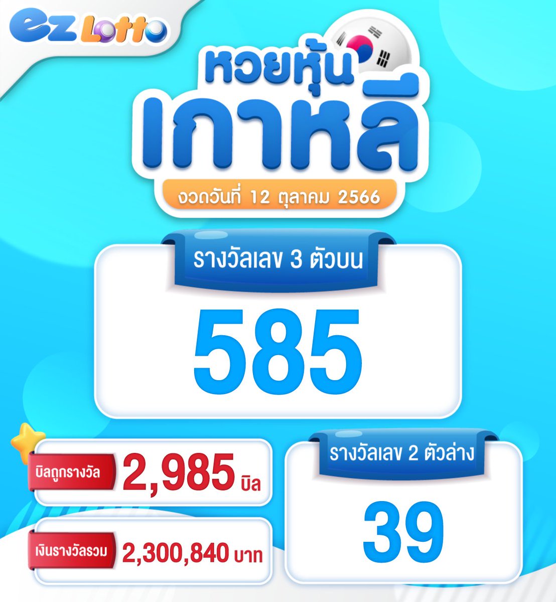 🇰🇷 ผลหวยหุ้นเกาหลี งวดวันที่  12 ตุลาคม 66 🇰🇷
📊🥳เฮงๆรวยๆ ยินดีกับผู้ถูกรางวัล 🥳📊
🔥 EZ Lotto ดีกว่า ต้องมาลอง
💬 บริการสุดประทับใจตลอด 24 ชม.
🎊เศรษฐี คนต่อไป อาจเป็นคุณ ‼️
📊ไม่มีอั้น 3ตัว จ่าย 900 2ตัว จ่าย 90
👩‍💻ติดต่อ <a href="/ezsup/">Sup</a>💗 #EZLOTTO