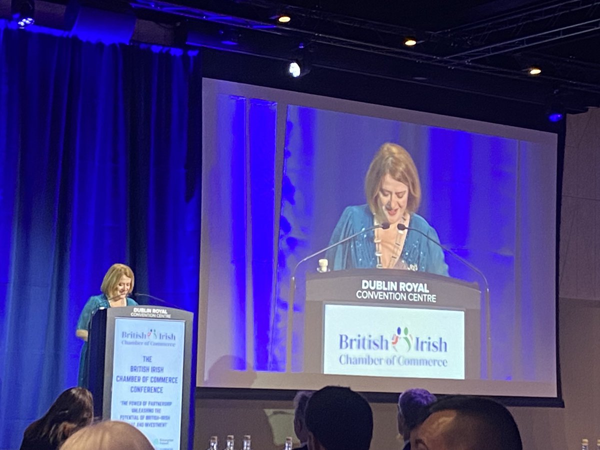 ‘The Power of Partnership: Unleashing the Potential of British–Irish Trade and Investment’.
President Jeanne Kelly introduces the British Irish Chamber of Commerce Conference in Dublin.
Collaboration, cooperation, and working better together.