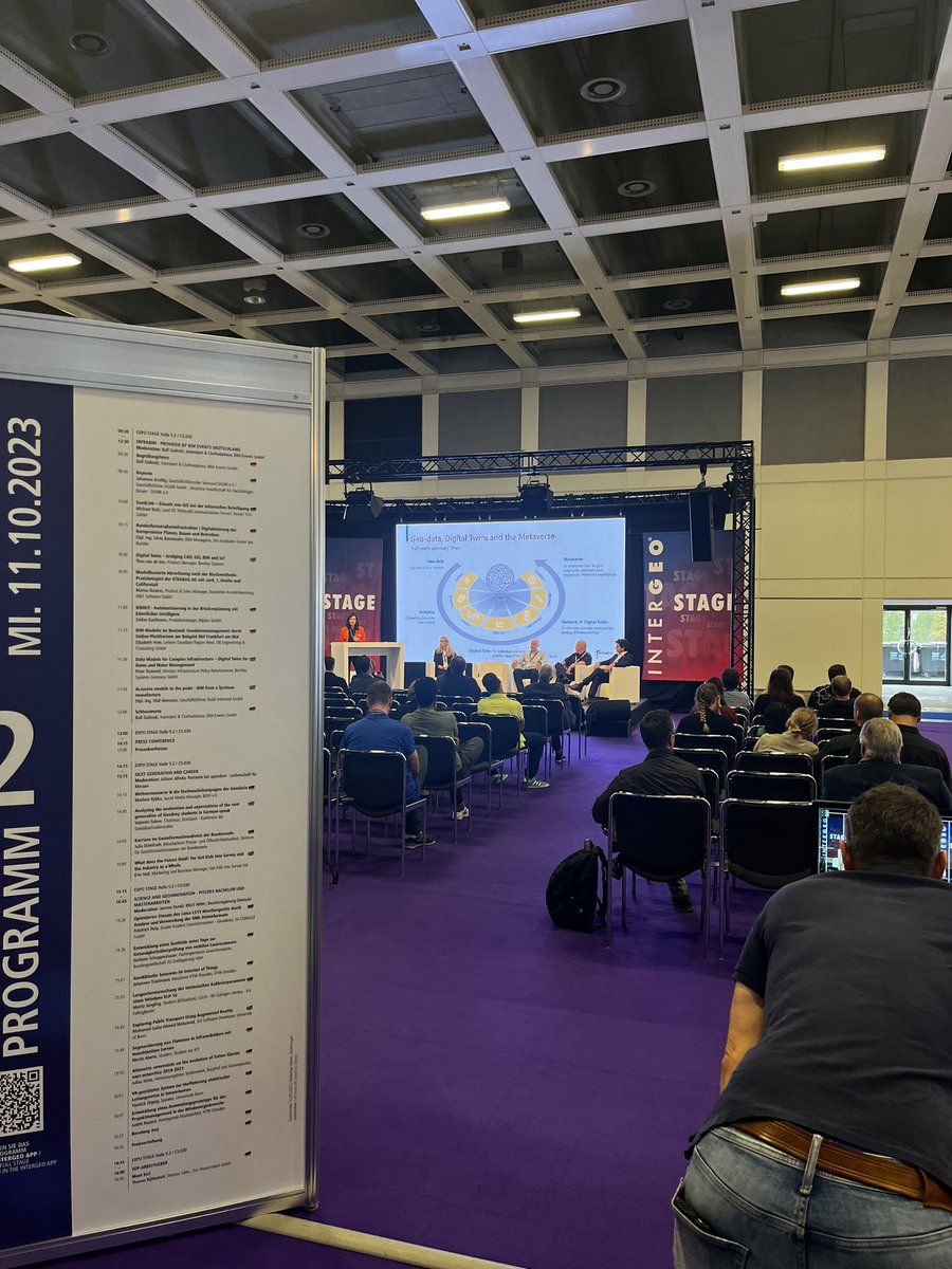 rooevans's tweet photo. “And obviously. When you talk about data. That naturally leads to Digital Twins and the Metaverse.”
#intergeo2023 @thedigitaltwin https://t.co/APqyNVhZ3c