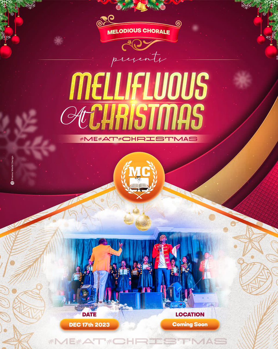 MelodiousCCmr's tweet photo. Ladies and Gents,Introducing unforgettable music &amp; merriment at the MC December Concert! 
“Mellifluous At Christmas”  
We're bringing a musical blast like no other.Get ready for soothing melodies,and the joyous spirit of the holiday season. Spread the word. You won't want to miss https://t.co/K2R2S5kLRS
