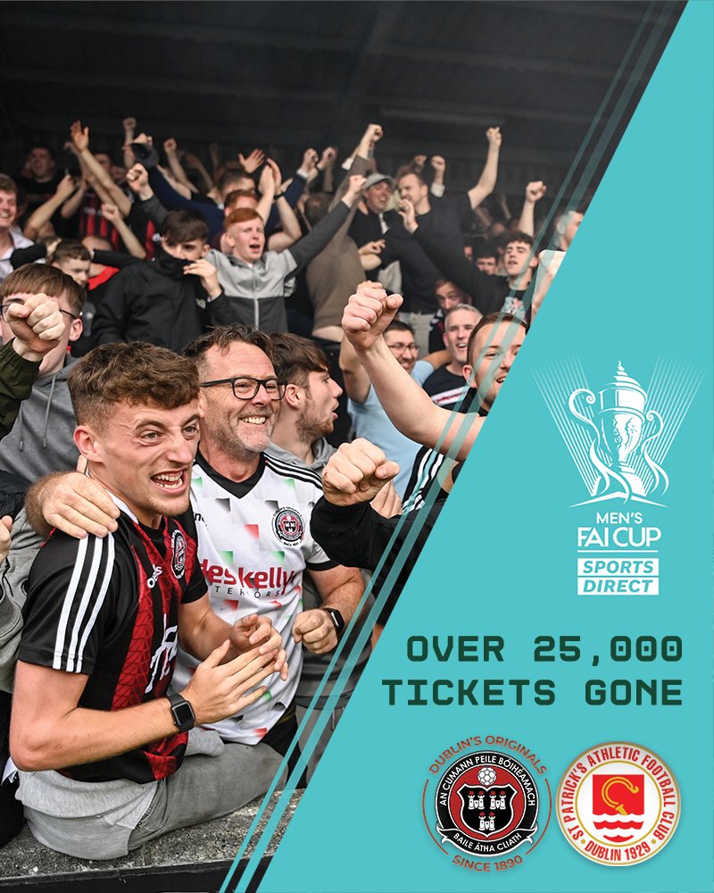Demand has been phenomenal already for this year's Sports Direct Men's FAI Cup Final with over 25,000 tickets gone! 

Get yours now for a historic Final at the Aviva Stadium between Bohs and St Pat's before it's too late ✊

📲 fai.ie/domestic/news/…

#FAICup | #BOHPAT