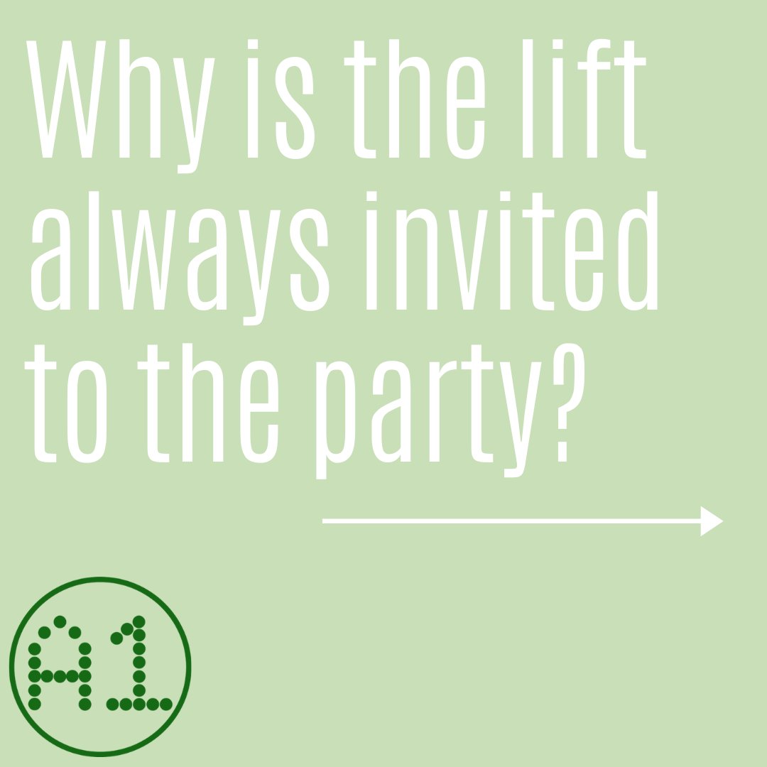A1Lifts's tweet photo. We hope this post uplifts your spirits 😂

#a1lifts #lift #elevator #joke #funny #liftengineer #service #maintenance #contract #smallbuisness #friendly #reliable https://t.co/k9nZoySjIS