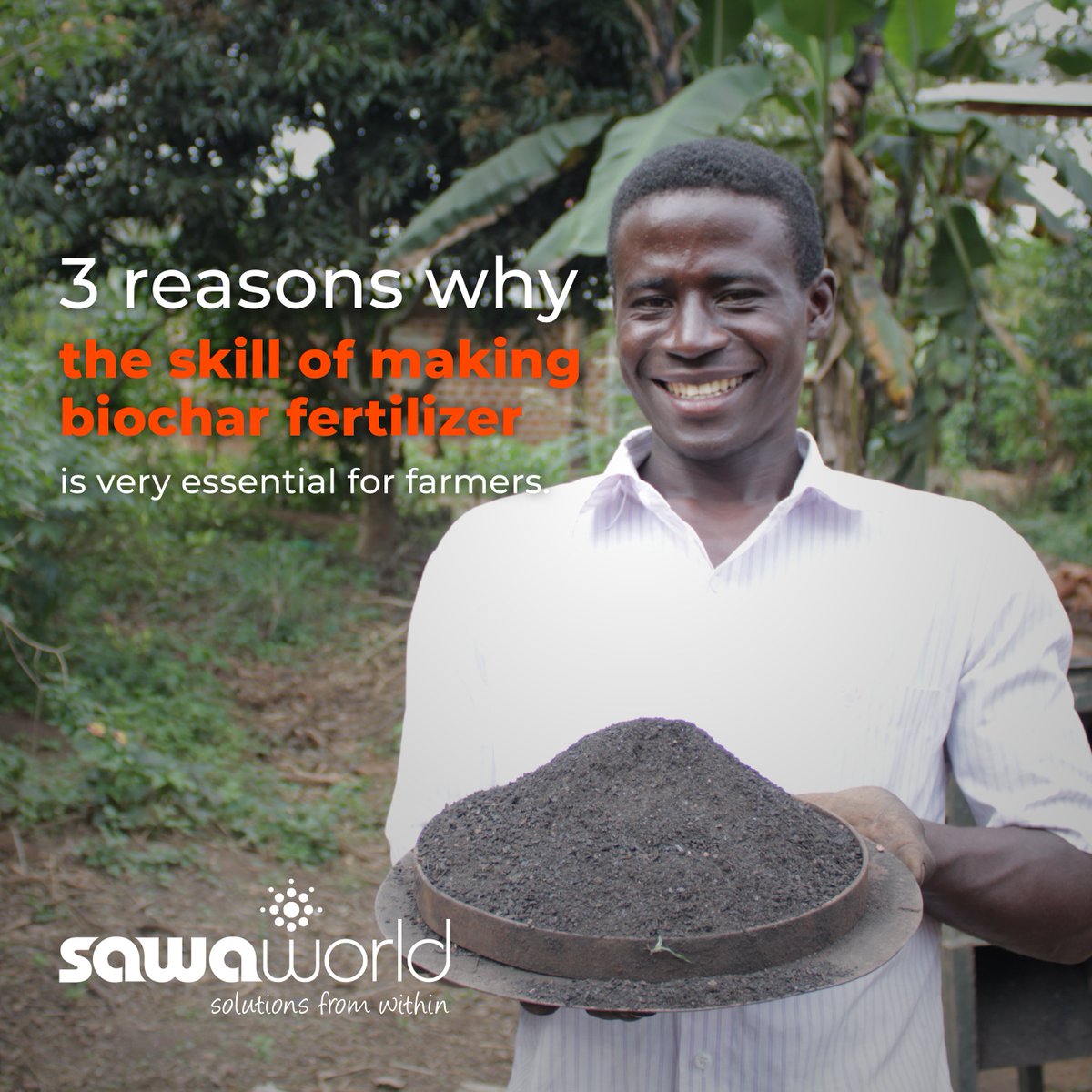 SawaWorld's tweet photo. What makes the skill of making biochar fertilizer so essential? Let's explore.
🌱 Boosts Crop Yields
🌱 Waste Reduction
🌱 Long-Term Soil Health
💧 Visit https://t.co/hPnwBhm5db to learn this easy-to-start local income skill.
#SolutionsFromWithin #SustainableAgriculture https://t.co/zThyUkUKJT