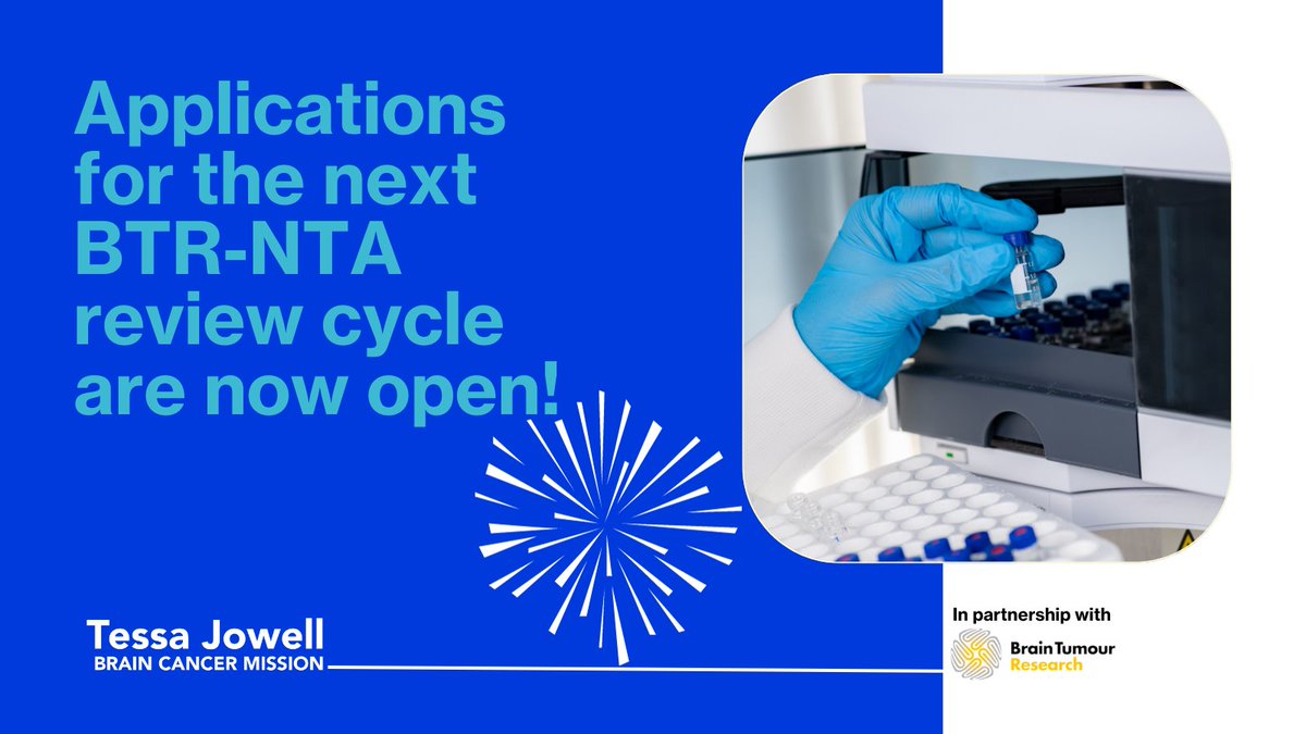 The Mission are pleased to announce that applications for the next Brain Tumour Research Novel Therapeutics Accelerator (BTR-NTA) review cycle are now open! For more information and to submit an application, please visit our website. tessajowellbraincancermission.org/strategic-prog…