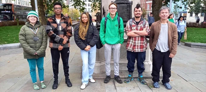 In front of the Colston plinth