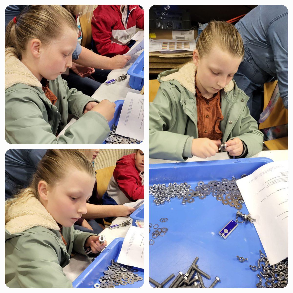 TECHNIEKFESTIVAL | Vandaag is er een techniekfestival voor leerlingen van groep 8. Zo kunnen zij kennismaken met techniek en ervaren hoe leuk en veelzijdig dat is.
Op de collage toont de kinderburgemeester, Elin Quaak, haar technische skills #actiefcollege #techniekfestival #sto