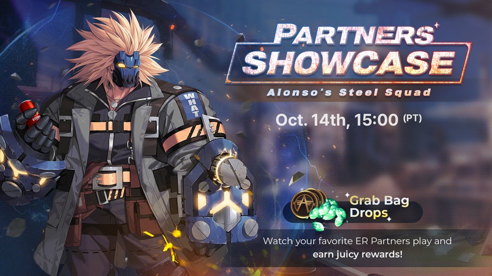_EternalReturn_'s tweet photo. ✨RT this for the chance to earn 300 Event NP (3 winners)! 

📺Cheer for your favorite Creator &amp; Partner team in the comments and watch them in action in their channels to earn Grab Bag Drops!

📅Oct. 14th 3 PM (PT)
💌Rewards: Oct. 17th (PT)

See you then!👀 https://t.co/POrQm5TNQq