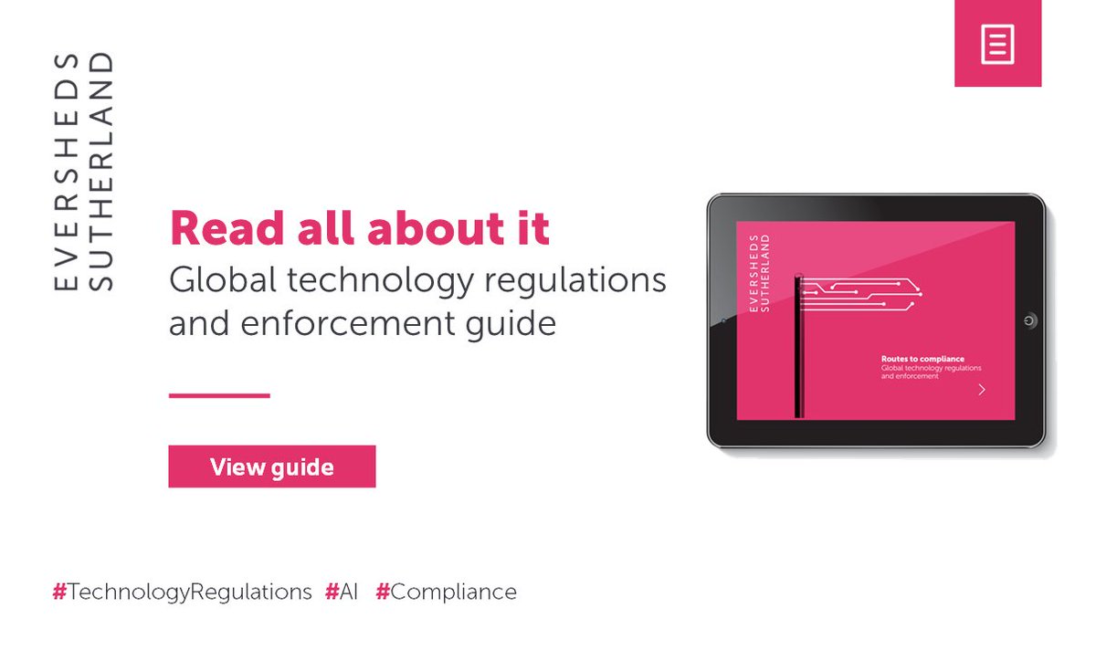 In our new guide, “Routes to #compliance - Global #TechnologyRegulations and enforcement”, we cover key laws, regulations, and developments across the jurisdictions that apply to companies developing or deploying technology such as #AI and Generative AI.

email.es-notifications.com/69/15954/landi…