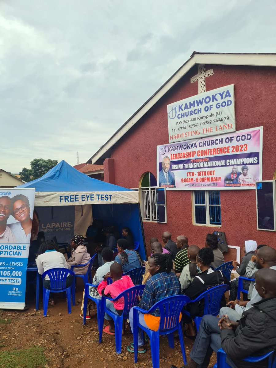 Today, we are holding a CSR event at the Kamwokya Church of God. We are offering Free eye tests and glasses at a subsidized fee.

We earlier on held a press conference to engage with the media about #WorldSightDay2023  
#LoveYourEyes 
#GetLapaired