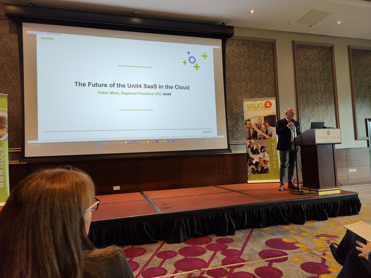 galwaysfuture's tweet image. Irish Agresso User Group (IAUG) conference kicks off with patric mure of @Unit4Global