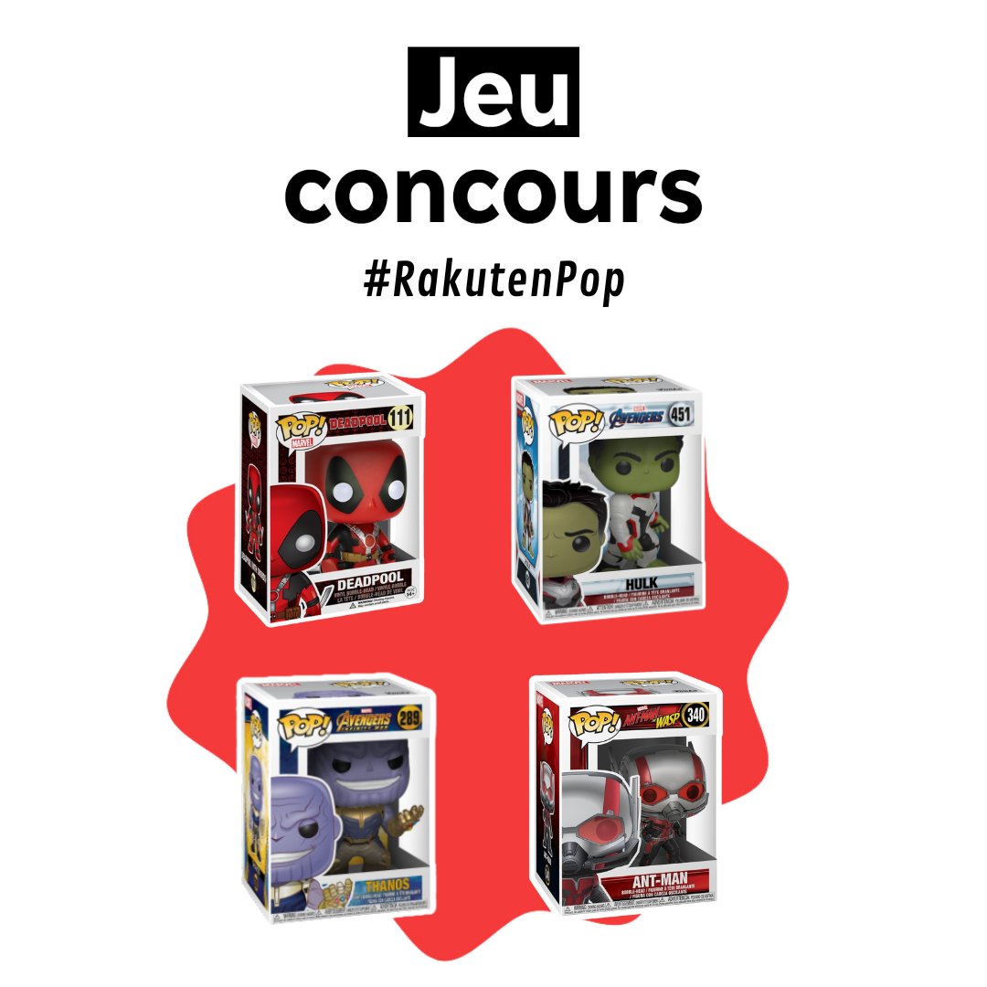 RakutenFrance's tweet photo. #CONCOURS 

Complétez votre collection de figurines Pop avec ce lot #Marvel 🔥

👉 1 #FigurinePop à gagner par personne 🎁

Pour participer : 
- Follow @RakutenFrance
- RT avec le #RakutenPop et dites nous quelle figurine vous voulez gagner !

TAS le 18/10 🍀 https://t.co/6qcnhc3vG3