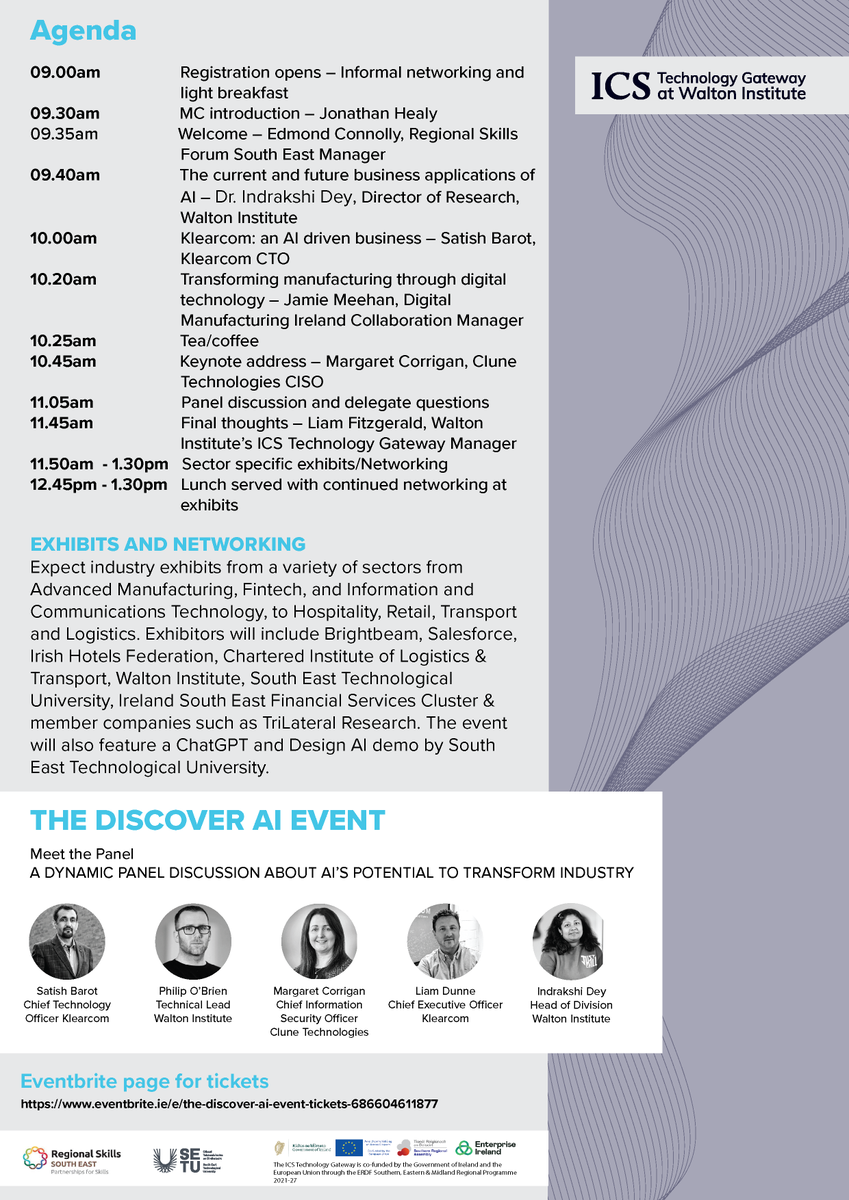 Walton Institute (@waltoninst) on Twitter photo We have a fantastic day planned for #TheDiscoverAIEvent🤖When creating the event our key word was VALUE and we believe The Discover AI Event will offer businesses just that. Tickets are selling fast. Get yours here: bit.ly/3PGgRrT. <a href="/SkillsSouthEast/">South East Regional Skills</a> #EUinmyregion #AI We have a fantastic day planned for #TheDiscoverAIEvent🤖When creating the event our key word was VALUE and we believe The Discover AI Event will offer businesses just that. Tickets are selling fast. Get yours here: bit.ly/3PGgRrT. <a href="/SkillsSouthEast/">South East Regional Skills</a> #EUinmyregion #AI
