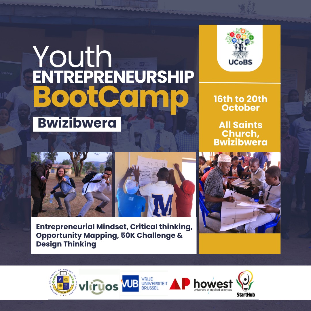 MbararaUST's tweet photo. Happening Soon: Youth Entrepreneurship Bootcamp in Bwizibwera, Mbarara district.
Courtesy of @MbararaUST UCoBS.

#MUSTUpdates https://t.co/GSzThga0r4