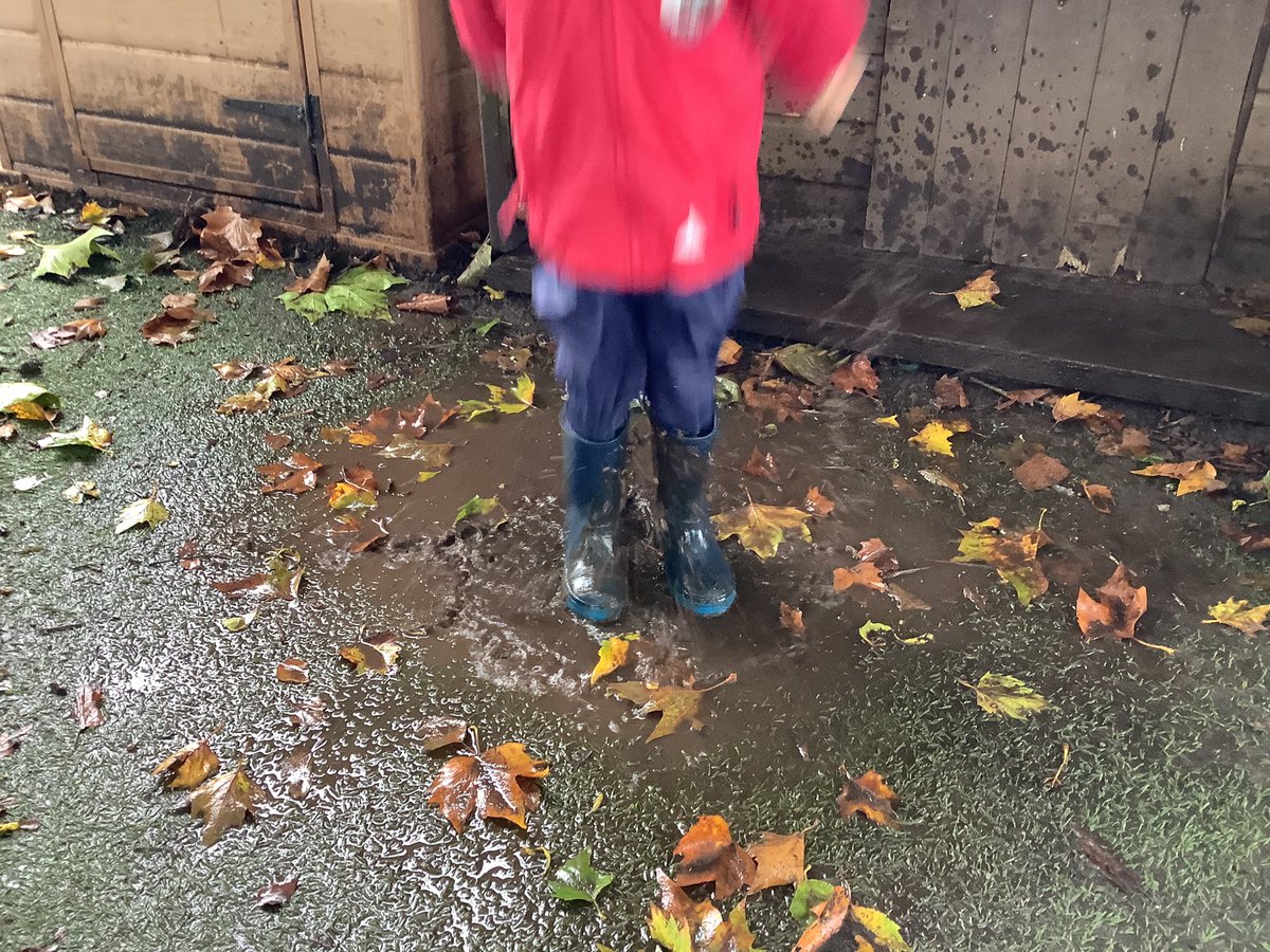 RedRobins_Cald's tweet photo. After all of the rain we had last night, a lovely puddle arrived in our nursery garden! It would have been so easy to sweep it away, but the children had so much fun! @_OLW_  @eas @EllHobday #outdoorfun #earlyyears #exploration #nursery https://t.co/24Ci0HAJdu