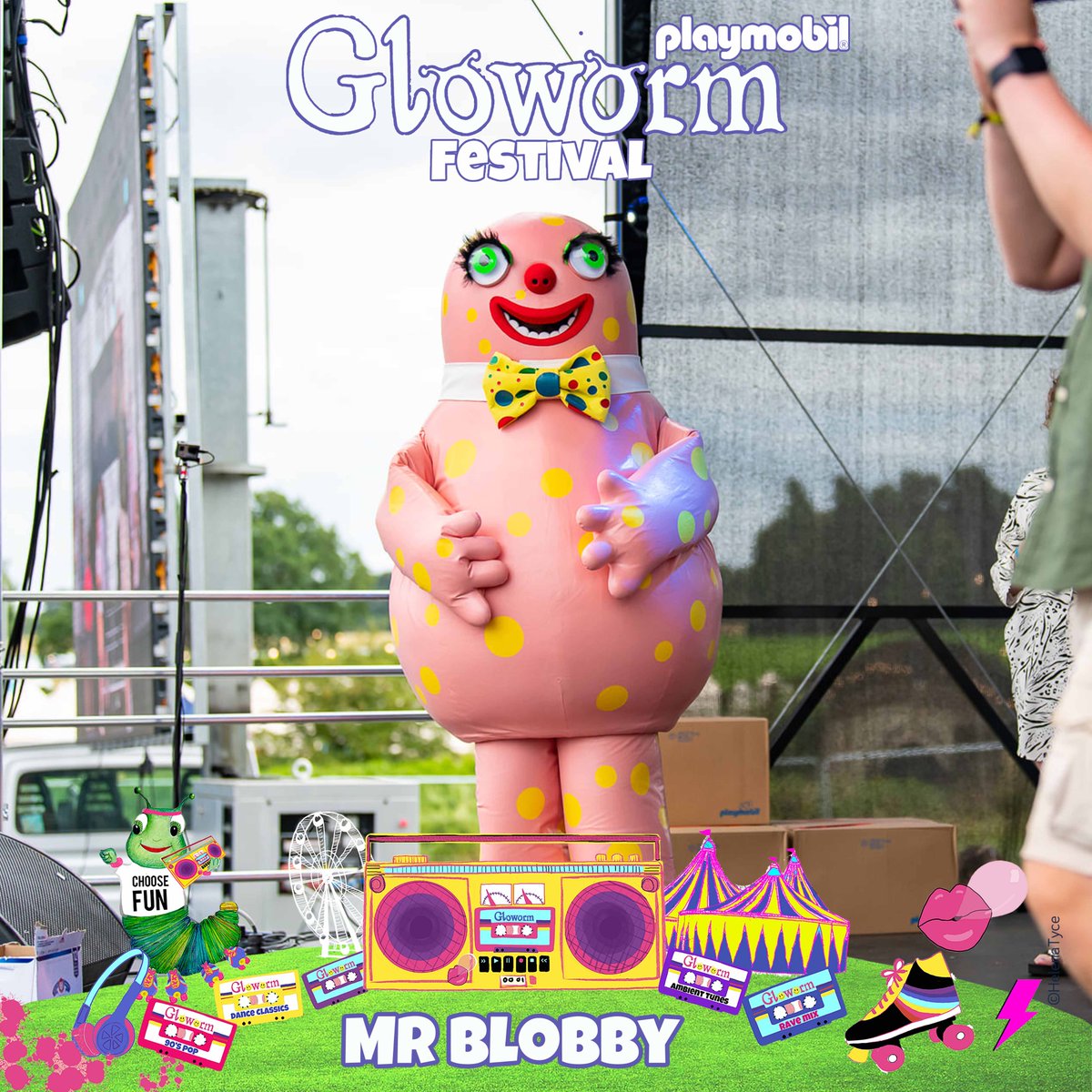 The one and only Mr Blobby is coming back for Gloworm 2024 for even more fun and mischief!🤩🎉 That's right folks, get those camera's at the ready because you will have the chance to meet and greet Mr Blobby ALL WEEKEND! 📷🤪 #blobbyblobbyblobby #mrblobby