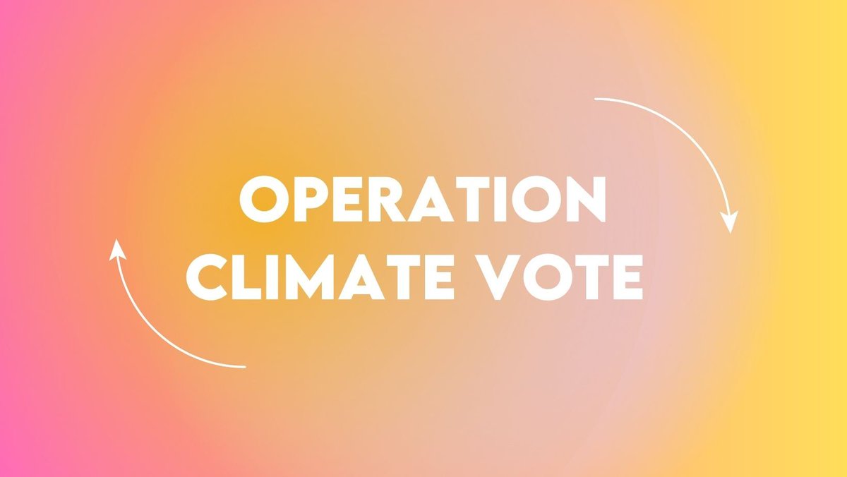 Operation Climate Vote Presentation: Wednesday 18th October 7.30pm: How with your help, we are pushing Climate Change up the political agenda for the coming election, recruiting a million Climate Voters to enable Climate Policies.  greenwire.greenpeace.org.uk/s/event/a2X4H0…