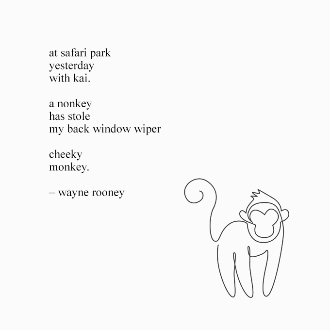 Wayne Rooney's tweets, but its made into rupi kaur poems
