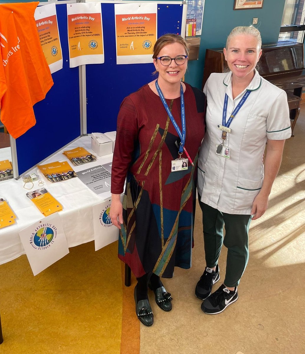 #WorldArthritisDay @Arthritisie  information stand in full swing today at @ourladyshospice RMD Unit launched  by Aoife Synnott Clinical Specialist OT & @Martina13670575 Clinical Nurse Specialist #WAD2023 @AOTInews