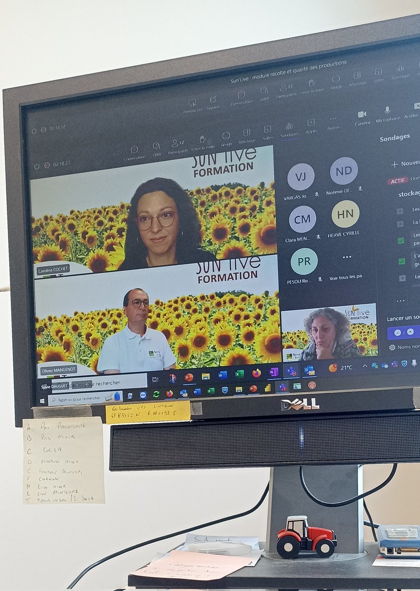OM_TInovia's tweet photo. Ce matin, avec ma collègue Sylvie nous sommes intervenus dans un des modules de la formation #sunlive @terresinovia pour parler récolte et conservation 🌻9 stagiaires à l'écoute en France et aux Etats Unis 😁 Objectif connaître la culture Française et produire en Afrique 👍 https://t.co/i1en5XGX89