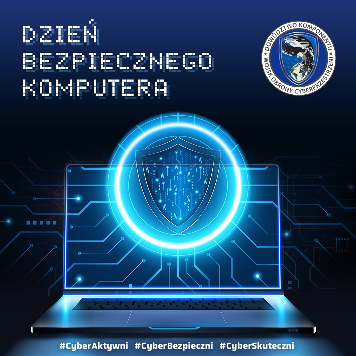 CyberWojska's tweet photo. W cyfrowym świecie ochrona naszych urządzeń i danych jest kluczowa. Komputery towarzyszą nam na co dzień - używamy ich zarówno w celach prywatnych, jak i zawodowych. Umożliwiają nam komunikację z naszymi bliskimi, robienie zakupów, czy opłacanie rachunków i załatwianie różnych spraw urzędowych. Dlatego w Dzień Bezpiecznego Komputera koniecznie sprawdź, czy masz zainstalowany program antywirusowy i zaktualizuj swój system operacyjny.