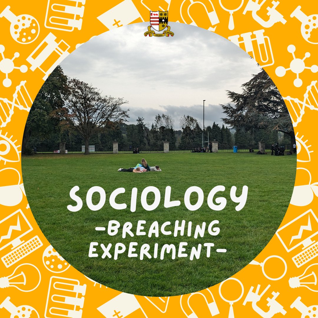 Y13 Sociologists carried out a Breaching Experiment as part of their studies of Social Action Theories. Students were asked to choose an act which would violate social norms. Students chose to imitate an office, walking in circles &amp; camping out on the school field! 
#wearemarling