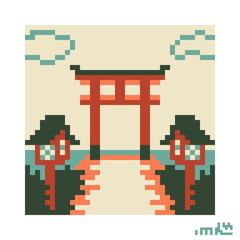 tenon_db's tweet photo. ⛩ #pixelart #ドット絵 https://t.co/Uf8bJNe008