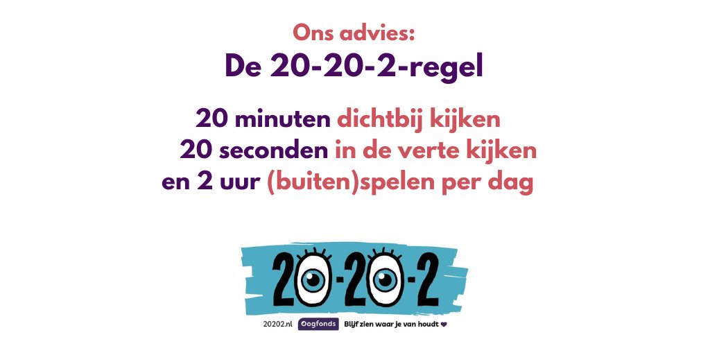 Daarom is het de rol aan ouders, verzorgers en leerkrachten, etc om kinderen te helpen de ogen van de toekomst gezond te houden! Vandaag publiceren wij i.s.m. <a href="/objectief/">Objectief</a> een onderzoek over dichtbij-schermgebruik: bit.ly/3QeiHAm #WorldSightDay  #myopie #LoveYourEyes [3/4]