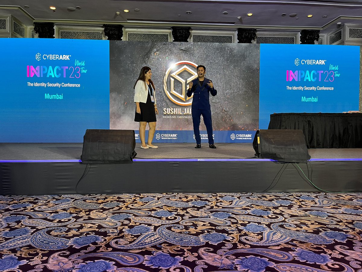 jain_achintya's tweet photo. Beloved magician and mentalist #SushilJaiswal is bending our minds with his signature cybersecurity tricks!

#IWT2023 #ImpactMumbai #IdentitySecurity @CyberArk https://t.co/tzz1URPaui